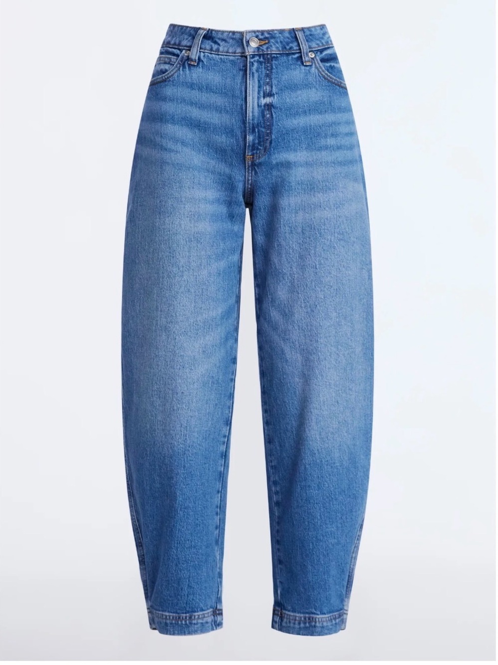 Free Assembly Mid Rise Wide Hem Barrel Jeans, 28" Inseam